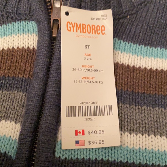 NWT Gymboree size3 striped quarter zip up sweater - Picture 5 of 5